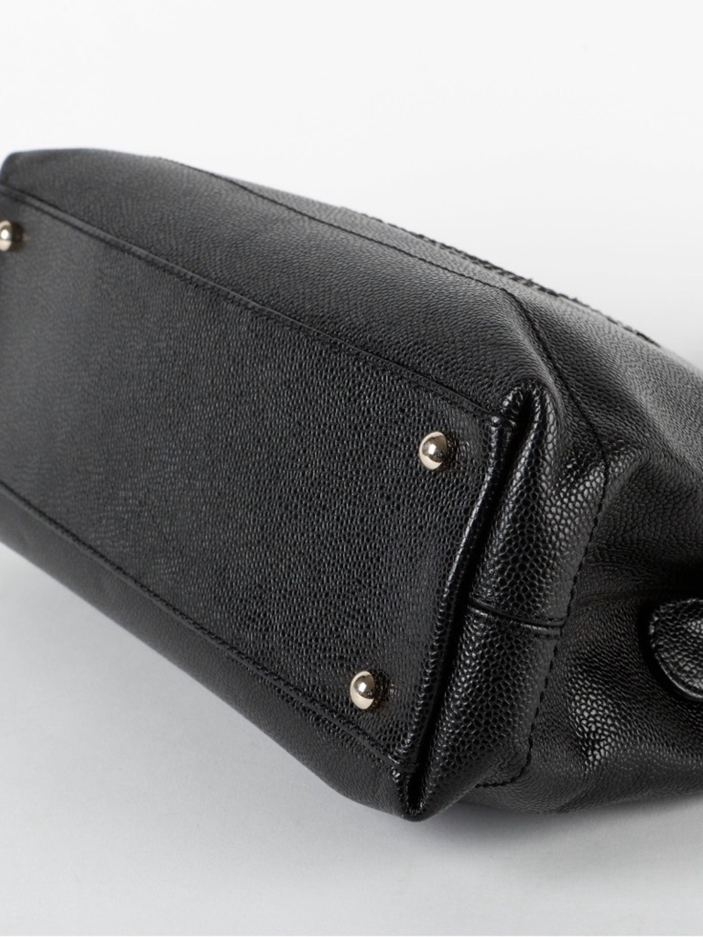 Vintage CHANEL stitched shopper tote Black caviar Leather - Picture 6 of 7